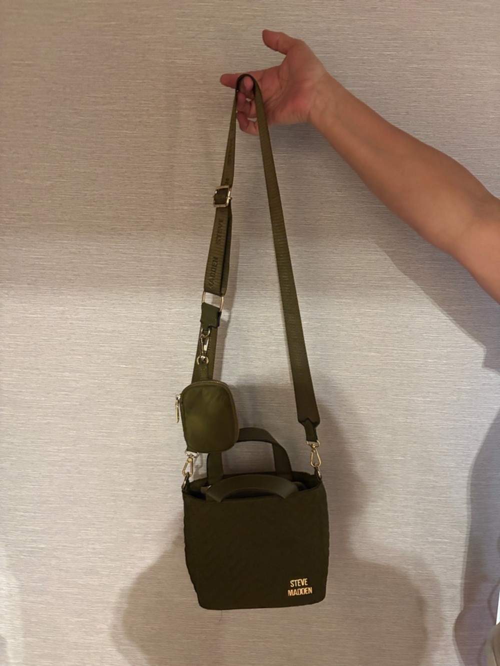 Steve Madden Olive Green Crossbody with Mini Pouch